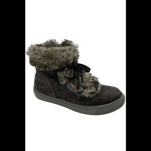 Cougar Suede Faux Fur Ankle Boots Dasha Pewter - Medium